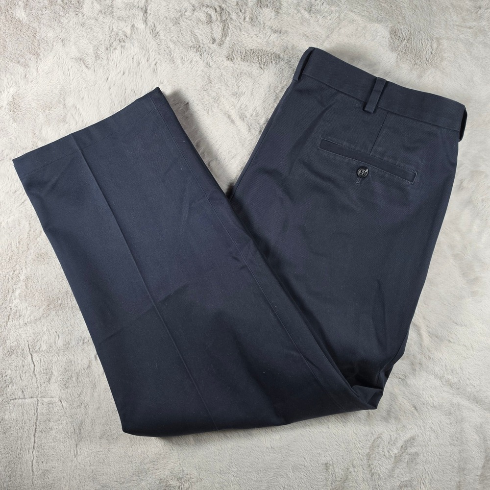 Brooks Brothers Thompson Chino Mens 40x32 Navy Blue Pleated Advantage Pants‎